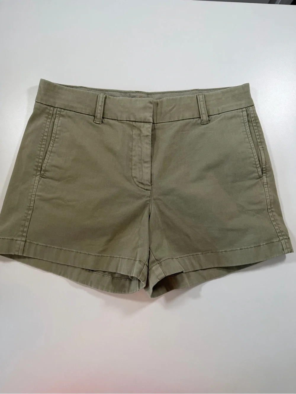 J.Crew Chino Shorts Olive Green Stretch Size 4
